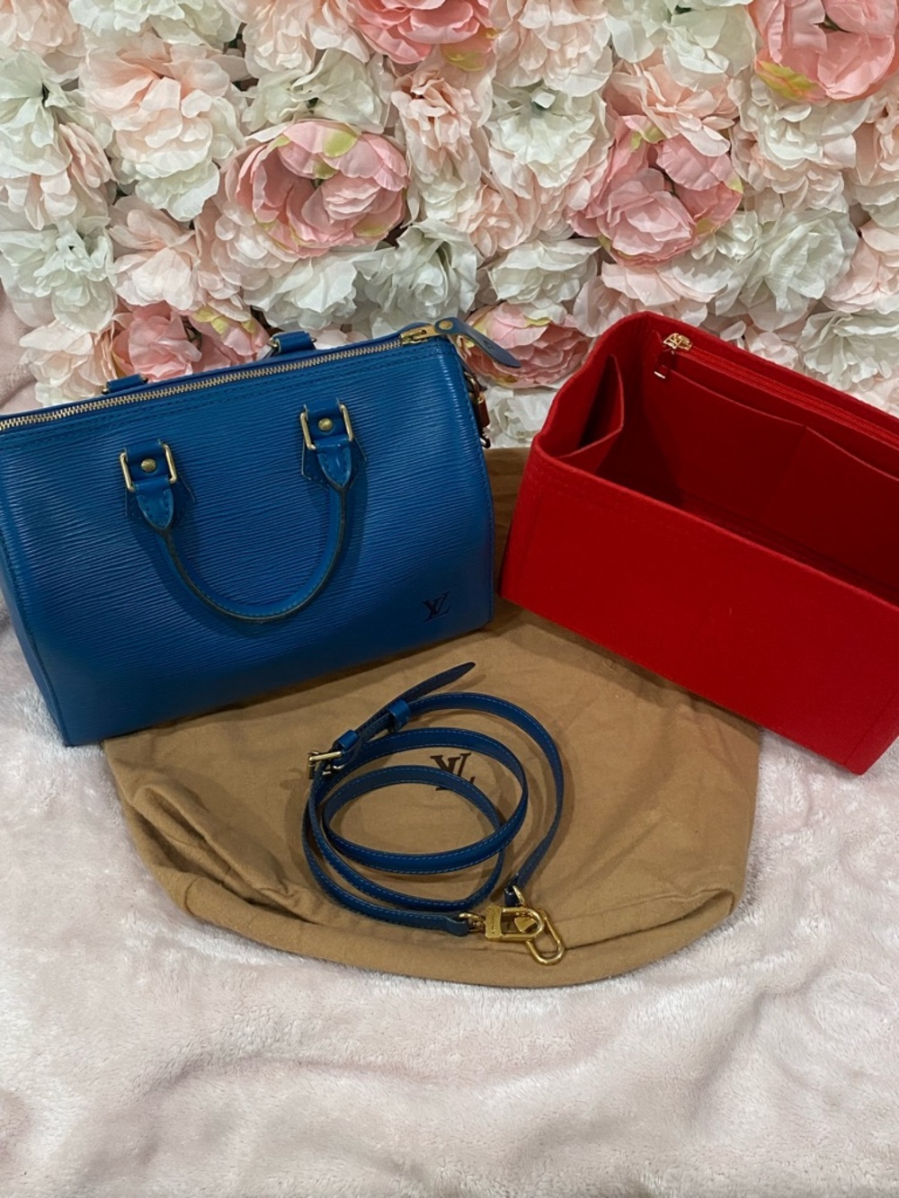 Louis Vuitton Blue Epi Leather Speedy 25